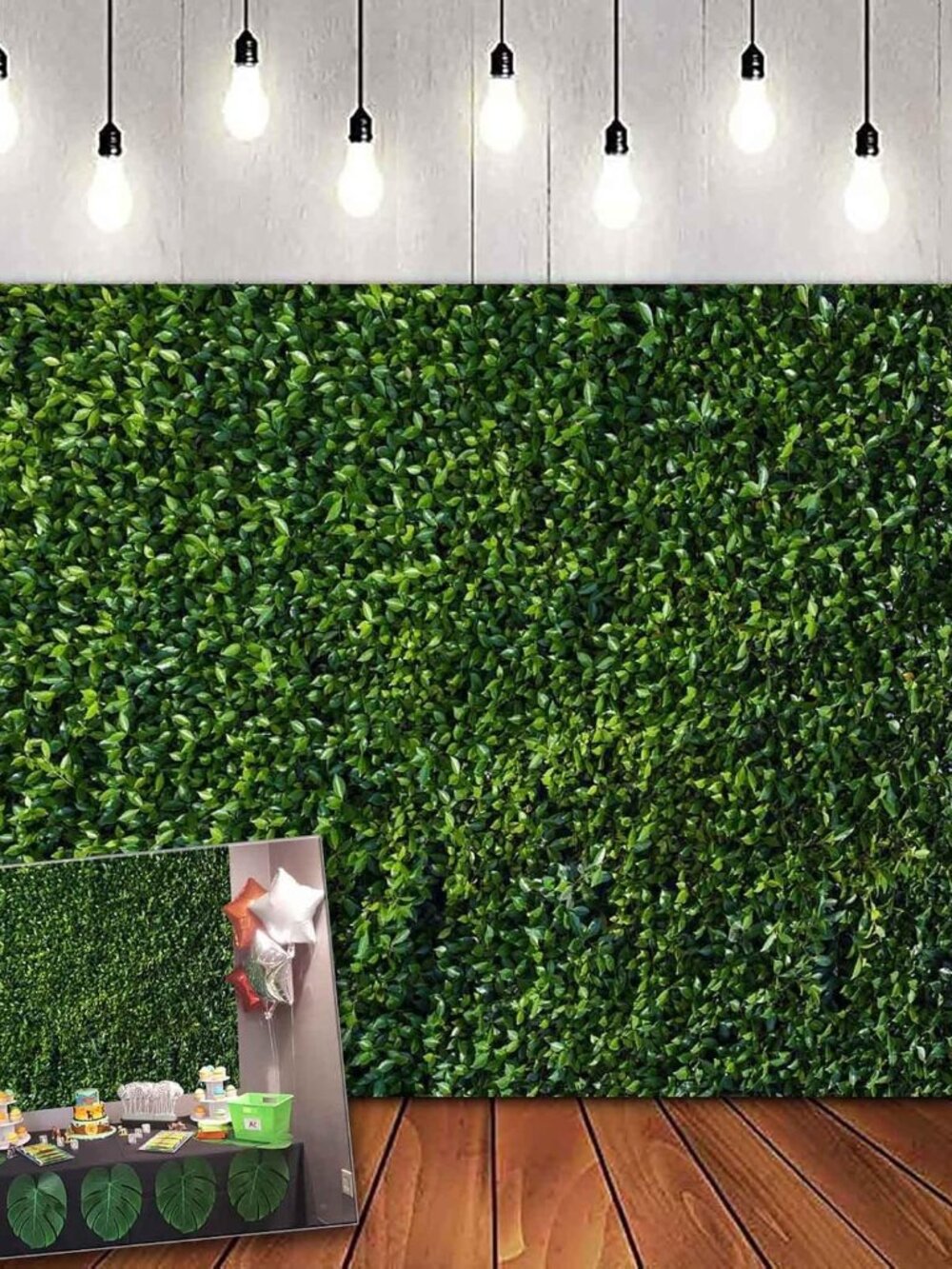 Nature Spring 3D Green Leaves Theme Photo Background Wedding Birthday Party Newb